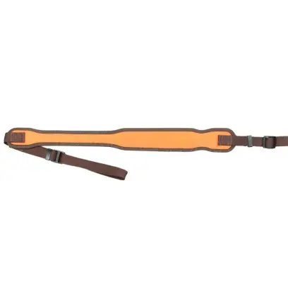 Oranger Nylonriemen von CZUB, hergestellt in Tschechien. Verstellbare Länge, mit rutschfestem Gummi unterlegt. Eingearbeitetes Gummi hält die eingestellte Länge auch bei intensiver Waffenhandhabung.